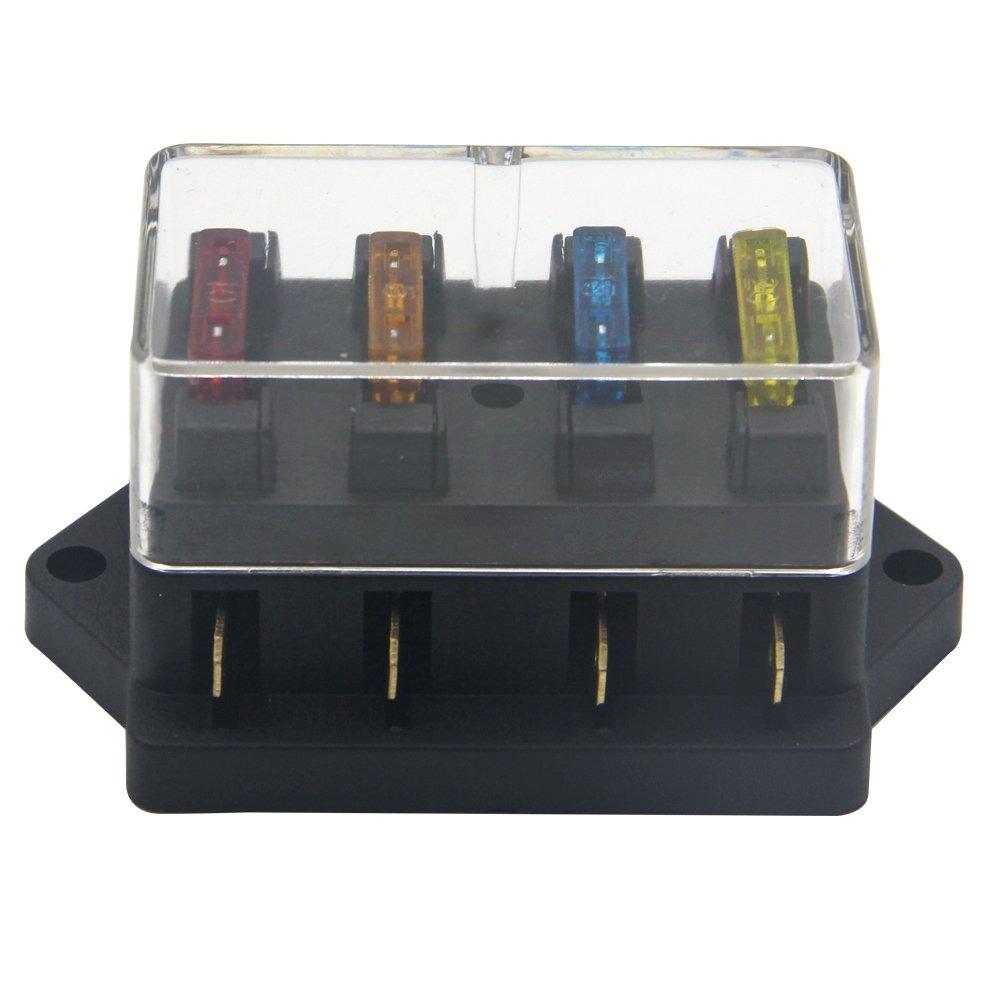 1set Copper Blade Fuse Board Box Black Fuse Block Car Assessories Parts Blade Fuse  For Car