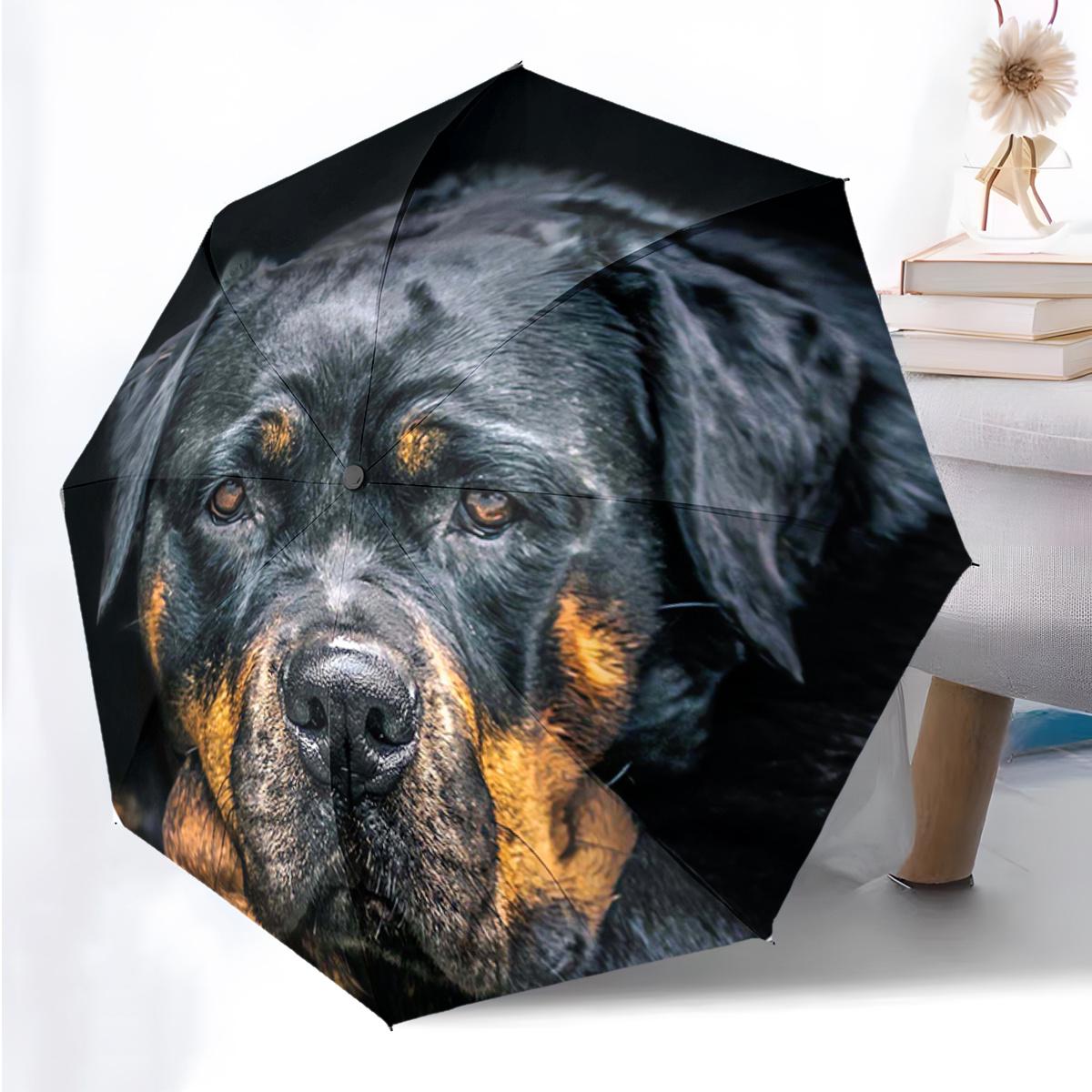 

Rottweiler Pattern New Universal Umbrella, 1pc Automatic Folding Umbrella, Portable Foldable Design Travel Umbrella, Outdoor U Iron&8K