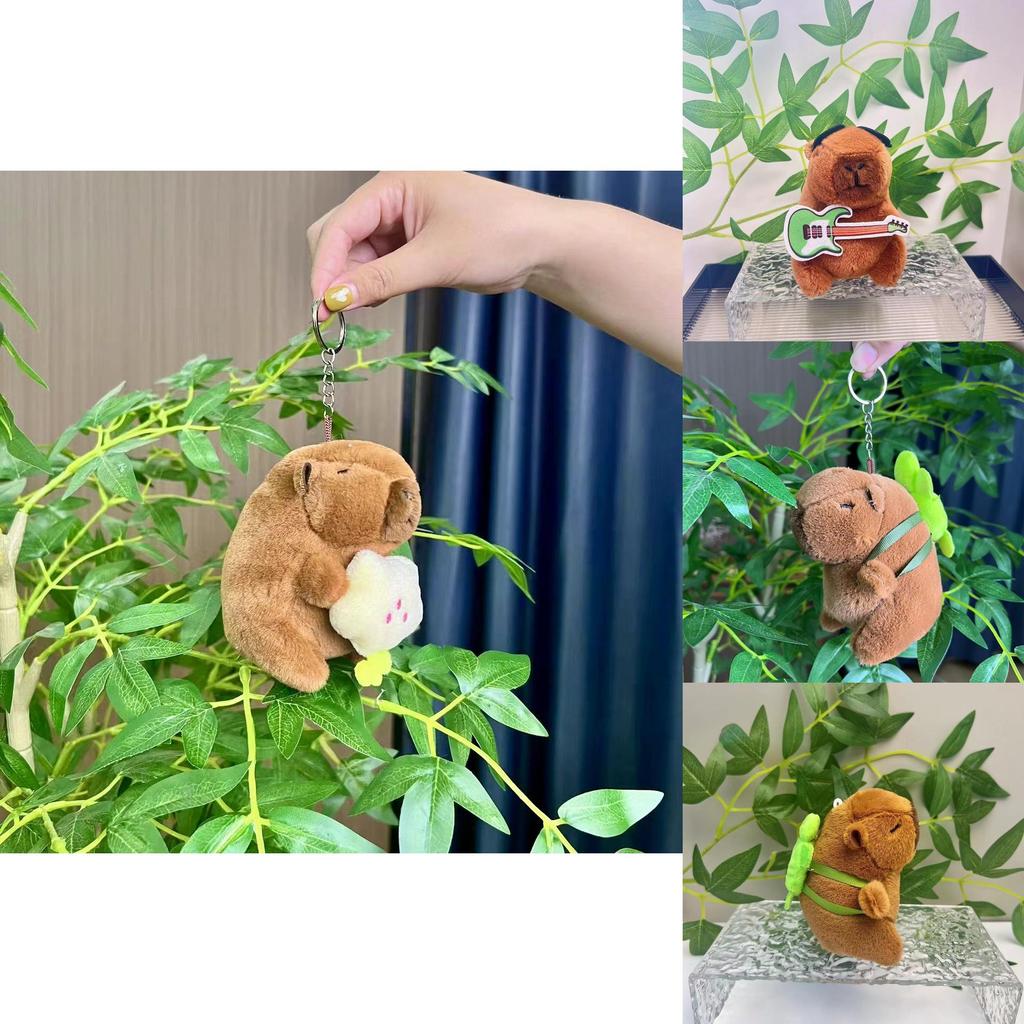 Charmig Kapybara Gosedjur Nyckelring Med Mjukt Tyg Och Unika Färgglada Stilar