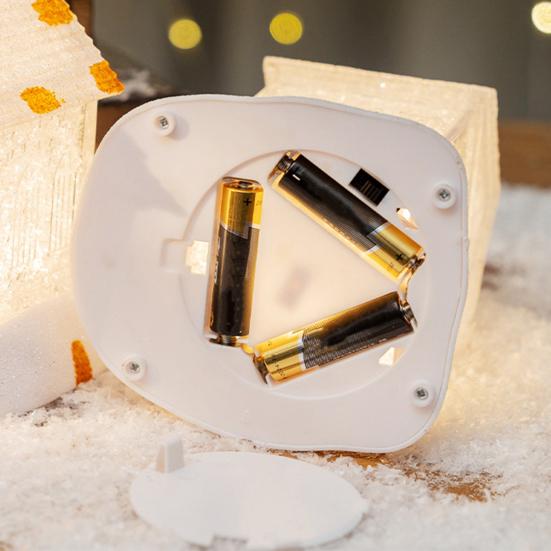 Christmas House Night Light Plastic Church Cottage Decor with LED Glow Decorative Holiday Lighting for Indoor Outdoor Holiday Display