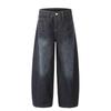 Damen Jeans mit hoher Taille, Retro-Stickerei, weites Bein - Herbst 2025 Kollektion