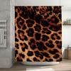 Animal Print Shower Curtain Leopard Design Bath Decoration Waterproof Fabric Rug Customizable Size For Home Bathroom Decor
