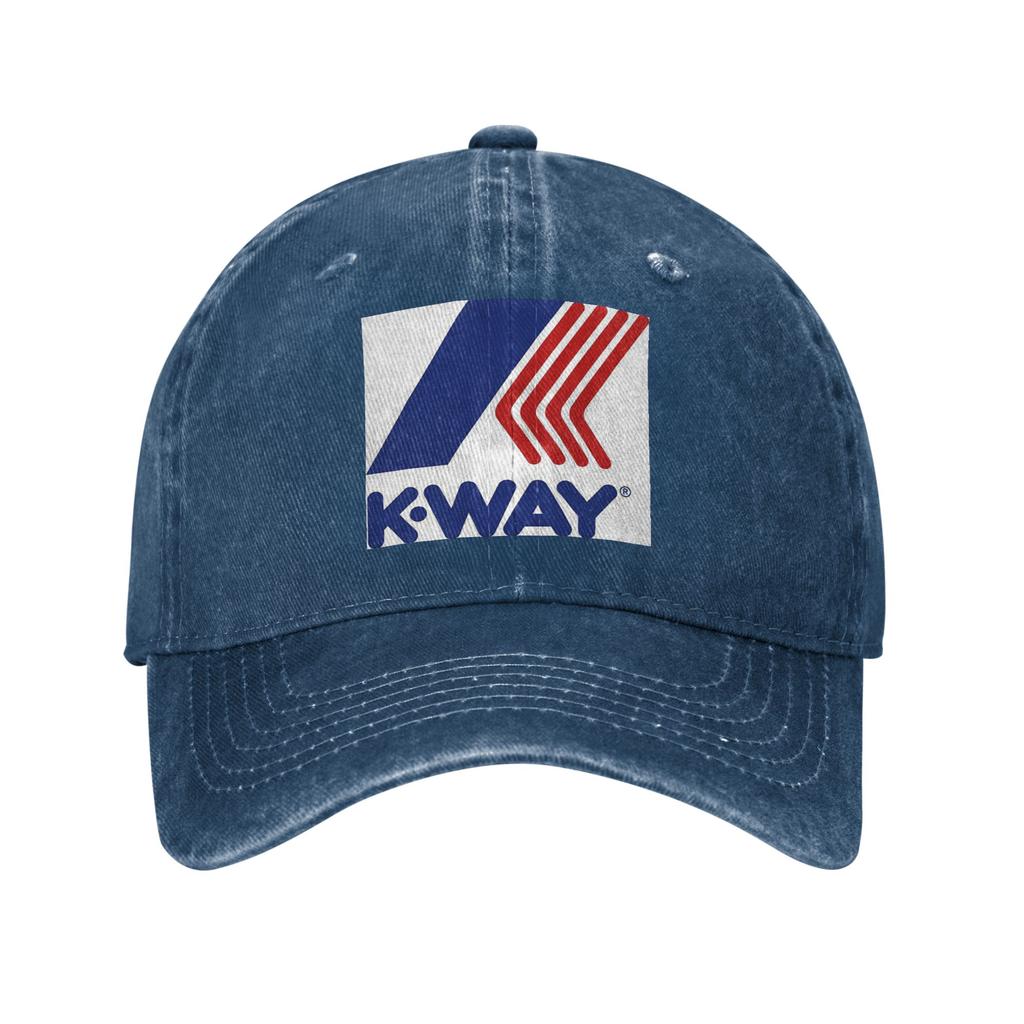 K-Ways Logo Washed Denim Cap Casual Baseball Caps Adjustable Hat Summer Unisex Baseball Hats