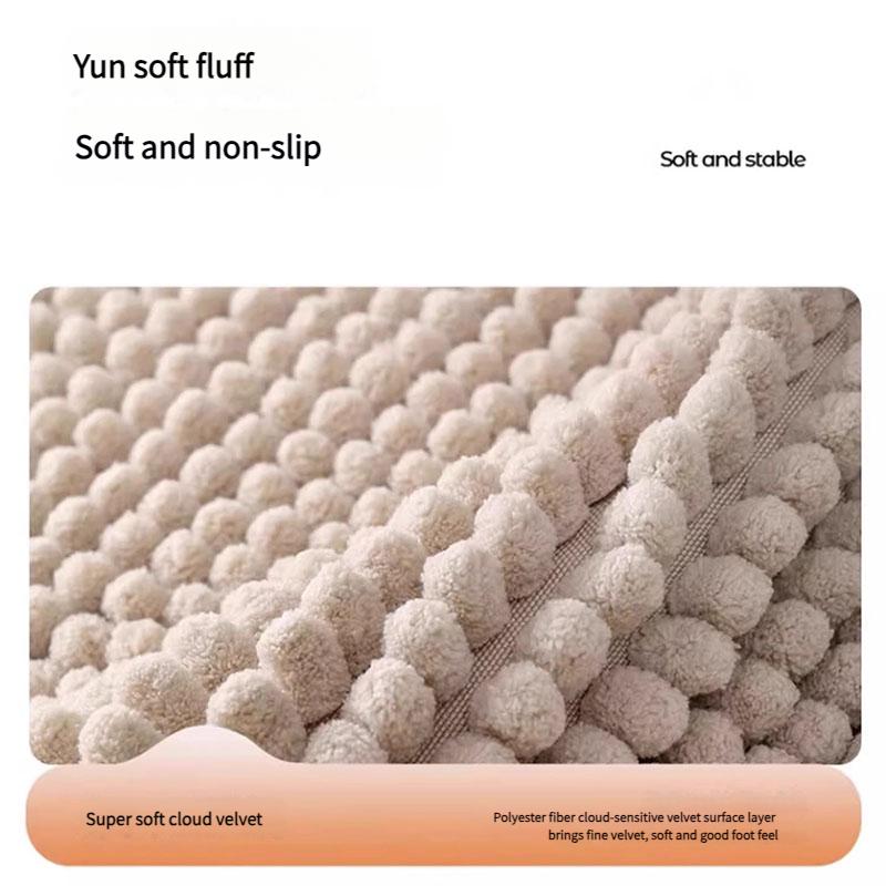 Chenille Bath Mat Non-Slip Backing Plush Soft Absorbent Rug for Bedroom Bathroom Entryway Machine Washable Home Decor