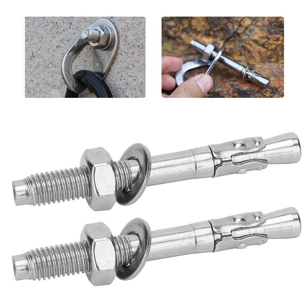2Pcs Stainless Steel Setscrew Anchor Screw Expansion Bolt Piton Outdoor Climbing Equipment