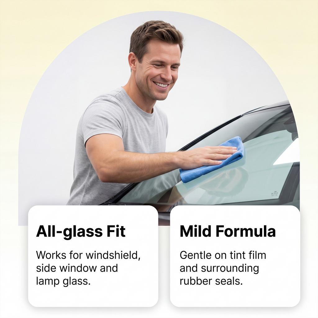 Nettoyant Film Huileux pour Vitres de Voiture - 120ml Nettoyant Verre pour Pare-brise Automobile, Taches et