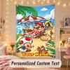 Custom Personalized Tapestry,Super Mario Print Custom Name Text Wall Art Hanging for Bedroom