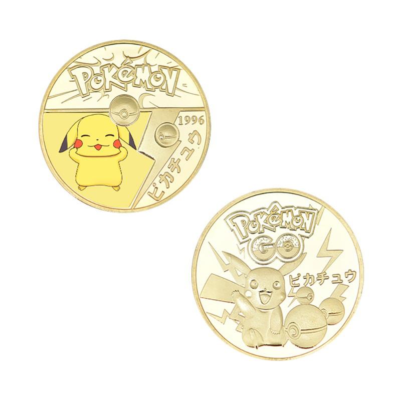 Pokemon Pikachu Commemorative Coin With Gift Box Cartoon Anime Commemorative Badge For Fans