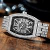 Luxury Mens Watches Fashion Hip Hop Iced Diamond Waterproof Tonneau AAA Quartz Wristwatch Male