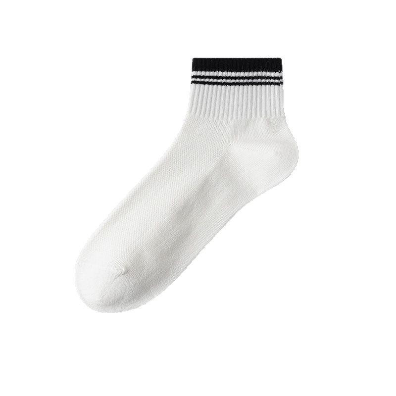 5 Pairs of Women's Breathable Antibacterial Mesh Sweat Absorbing Sportswear and Casual Mid Calf Socks