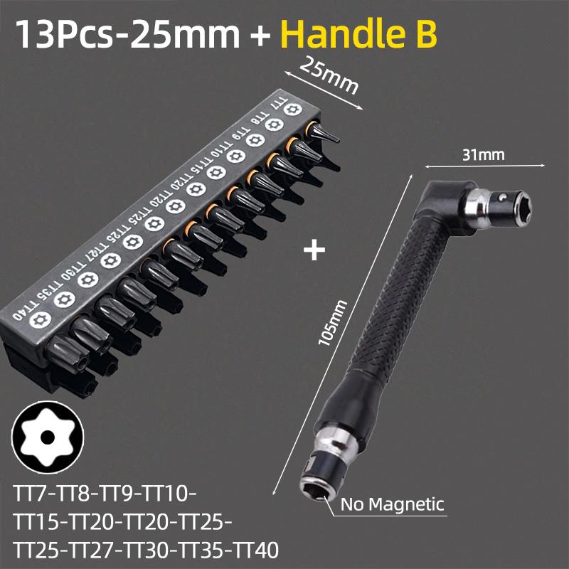 25mm Torx șurubelniță biți set Tamper Door securitate burghiu biți 1/4 "șurubelniță hexagonală cheie cu clichet mâner reparare scule de mână