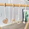 Wooden Hanging Toy Baby Gym Activity Toy Pendant Infant Sensory Toy 4pcs Set of Hanging Playing Toy Newborn Gifts