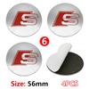 4 Pezzi 56mm Coprimozzo Cerchione Identità Sovrapposizione Per Audi RS B8 B9 S A3 8V A4A6 C7 C6 A5 Q3 Q5 Q7 A1 Accessorio Tuning Motorsport