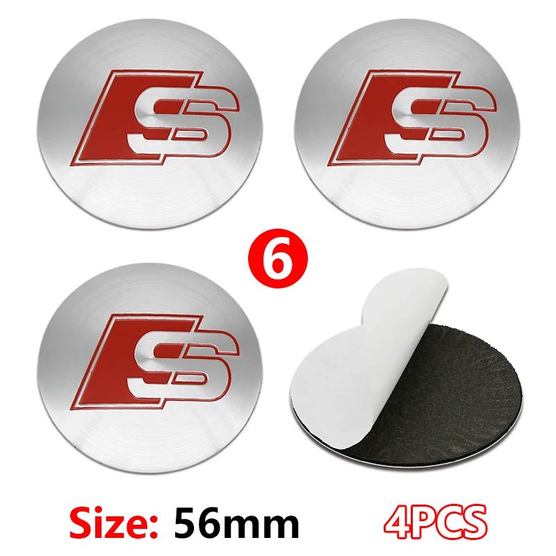 4 Pezzi 56mm Coprimozzo Cerchione Identità Sovrapposizione Per Audi RS B8 B9 S A3 8V A4A6 C7 C6 A5 Q3 Q5 Q7 A1 Accessorio Tuning Motorsport