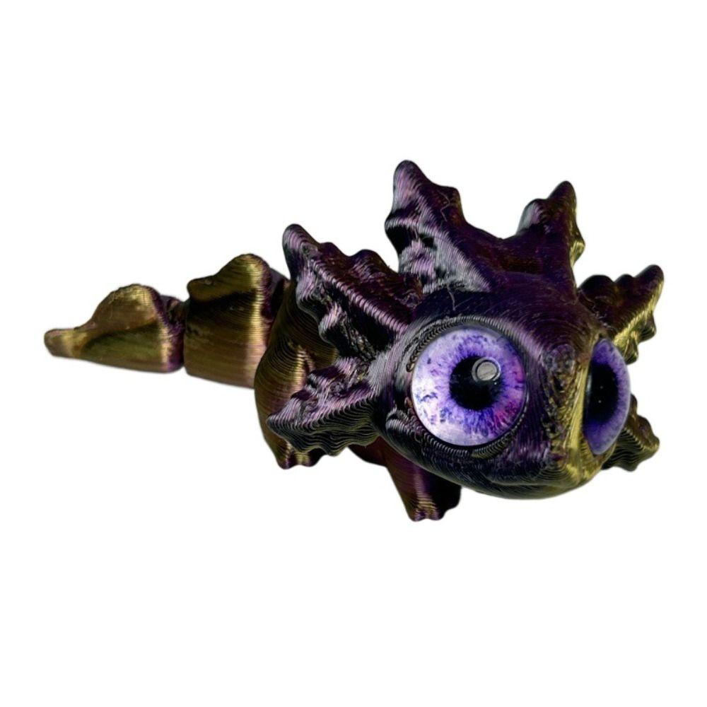 Simulation Eyes 3D Printed Miniature Salamander Model Colorful Salamander Figures Miniature Doll