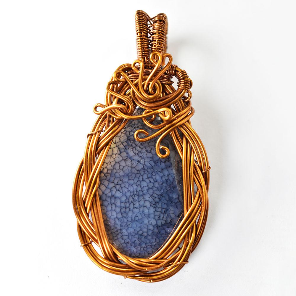 

Natural Blue Jasper 103ct Oval Cut 925 Sterling Silver Pendant Certified 78.8 mm approx. синій