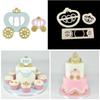 3 Pcs/set Princess Carriage Print Plunger Fondant Cake Mold Plastic Cookie Cutter