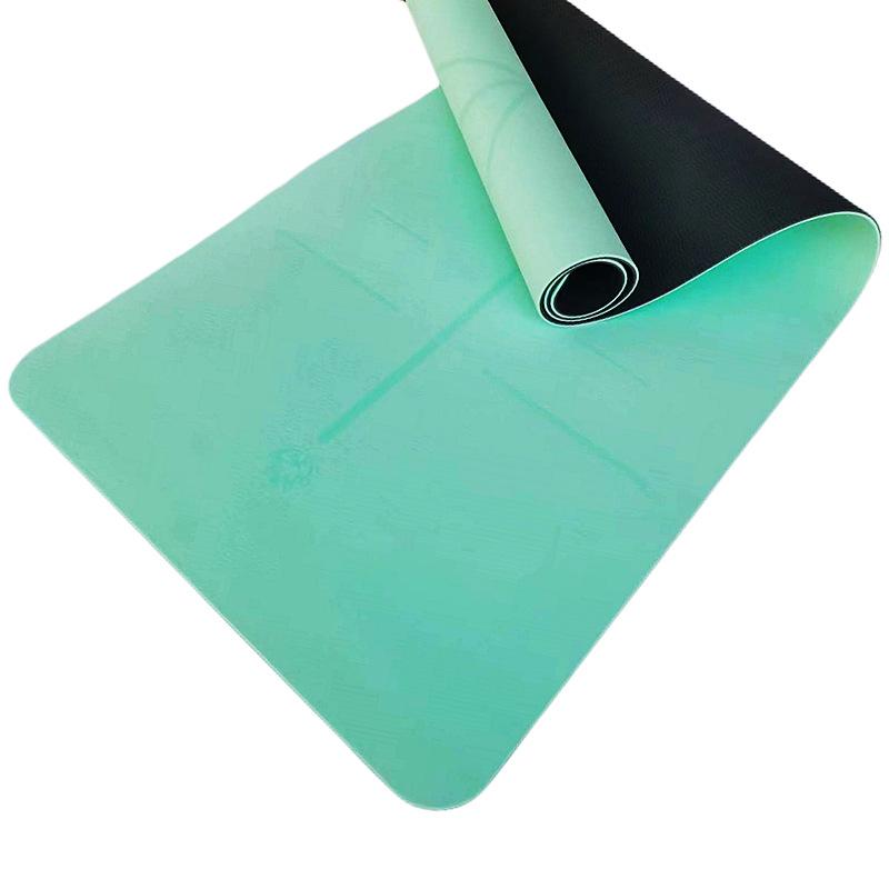 TPE Yoga Mat 6MM Dual Color Thickened Widened and Extended TPE Anti Slip Mat for Girls Fitness Dance Safety and Environmental Protection Mat