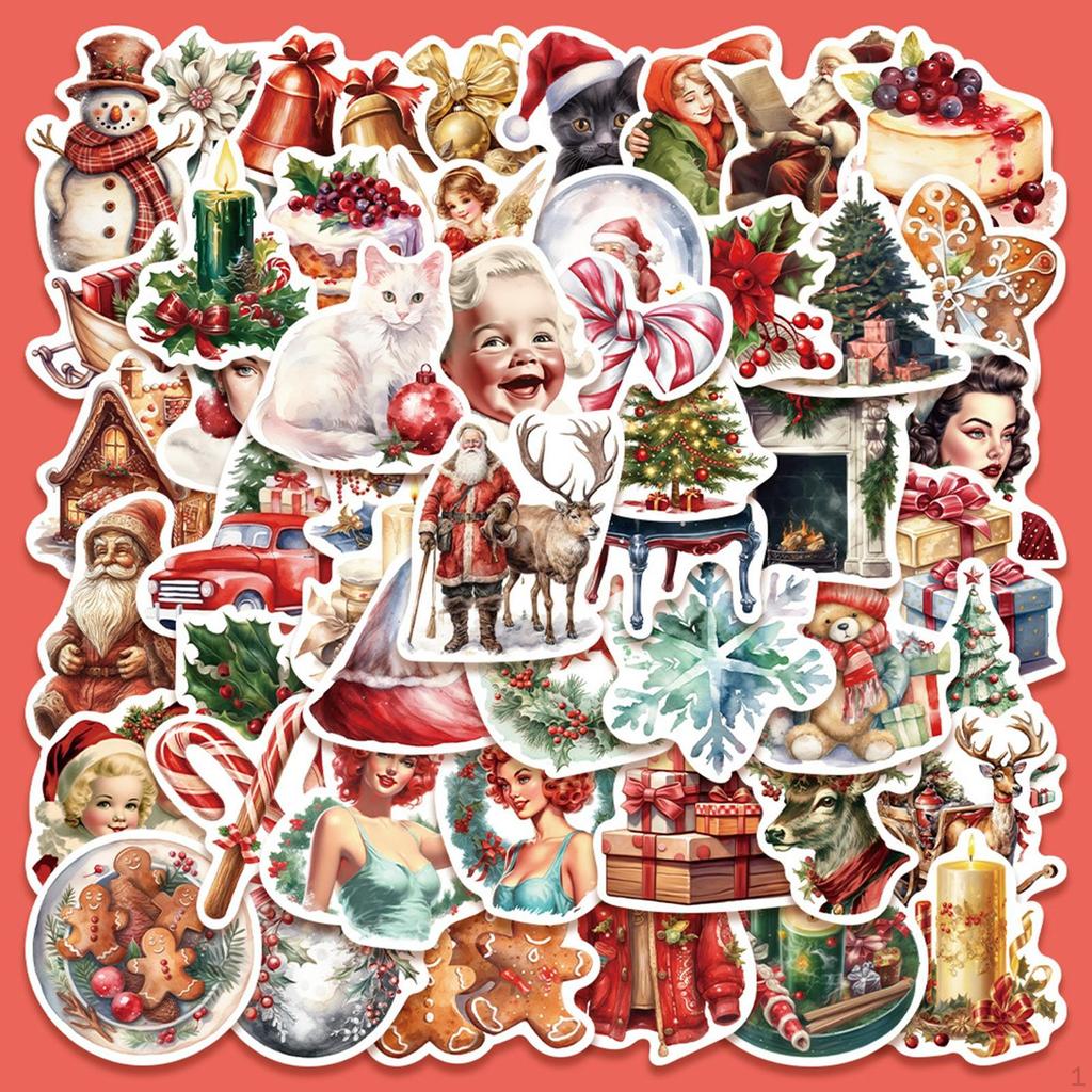 50x Christmas Sticker Decal PVC Wallpaper Holiday Waterproof Multifunctional Decoration