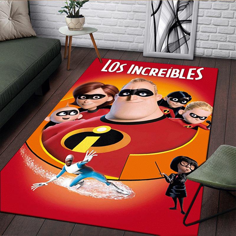 1pc The Incredibles Pattern Area Rug Soft Flannel Floor Mat for Living Room,Office,Bedroom and Carpet,Sofa Coffee Table Floor Mat