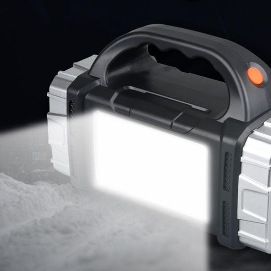 Portable Lamp Solar Flashlight with Handle USB Rechargeable 7 Modes High Lumens IPX5 Waterproof LED Work Light Camping Torch