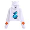 Felpa con cappuccio da donna Dragon Ball Goku Orecchie da Gatto - Design Stampato Serie Saiyan