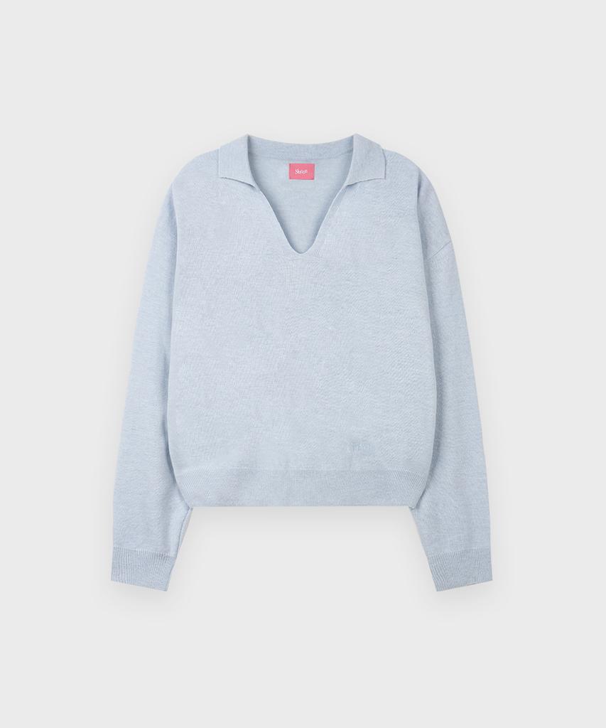 SINOON Sinoon Logo Collar Knit (Blue)