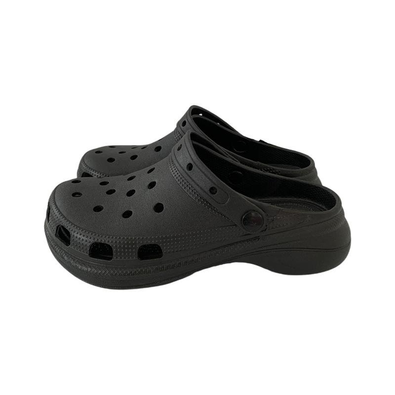 Thick-soled hole shoes women wear outside in summer muffin bottom bag head half drag non-slip fashion heightening beach cool slippers