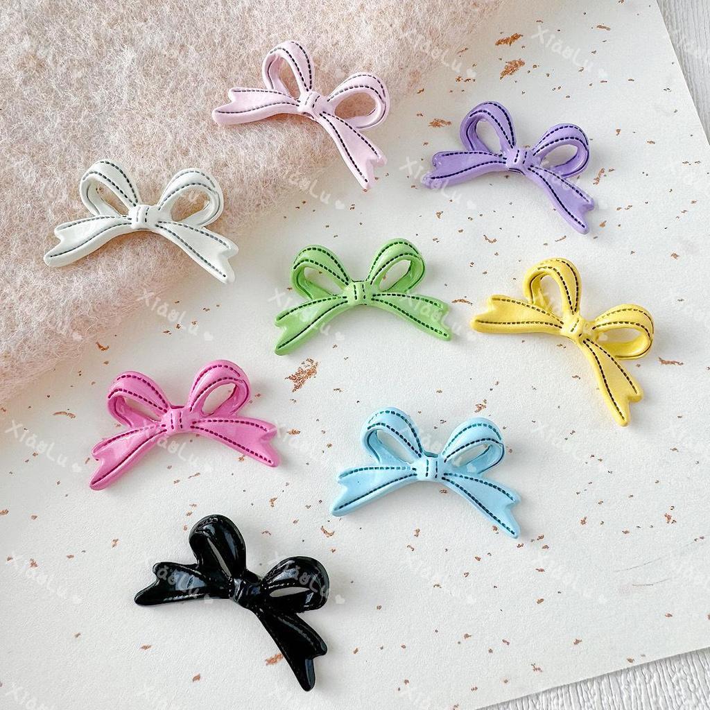Macaron Color Bow Tie Bead String Necklace & Hair Accessories