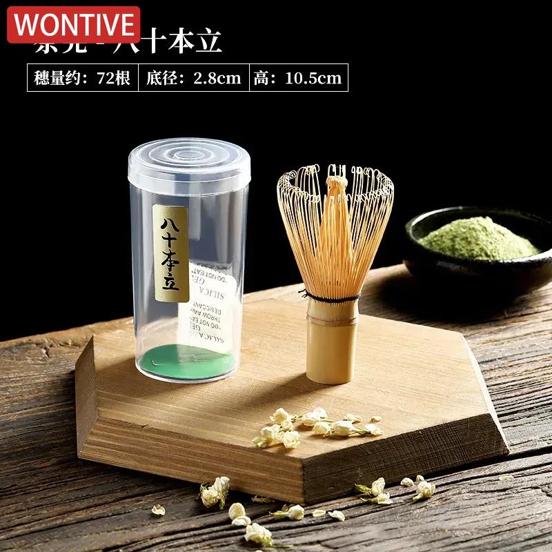 1/4 Stück Bambus-Teequirl Matcha Punkt Grüner Tee Pulver Gerät Passendes Werkzeug Japanisches Matcha Bürstenwerkzeug Küchen-Bar-Zubehör