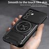For Samsung Galaxy A25 5G (Global) (161mm) Magnetic Case Ring Holder Foldable Kickstand TPU PC Phone Cover with Camera Lens Slider