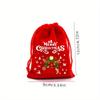 Christmas Drawstring Gift Bags - Festive Red Cloth Pouches for Candy, Cookies, Jewelry & Party Favors