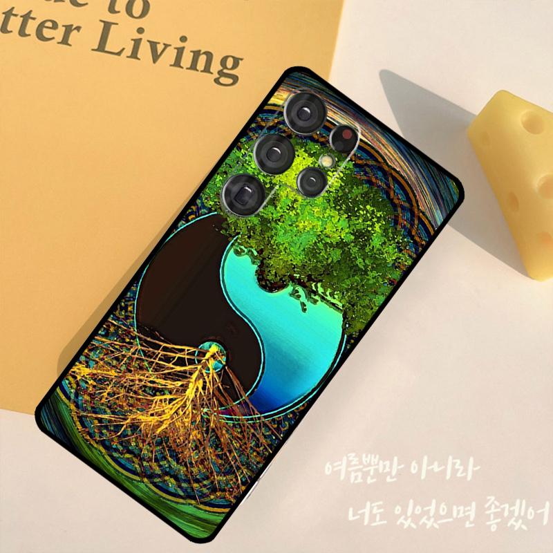 Tree of Life Yin Yang Cover For Samsung Galaxy S23 S21 S22 Ultra S20 FE S8 S9 S10 Plus Note 10 Note 20 Ultra Case