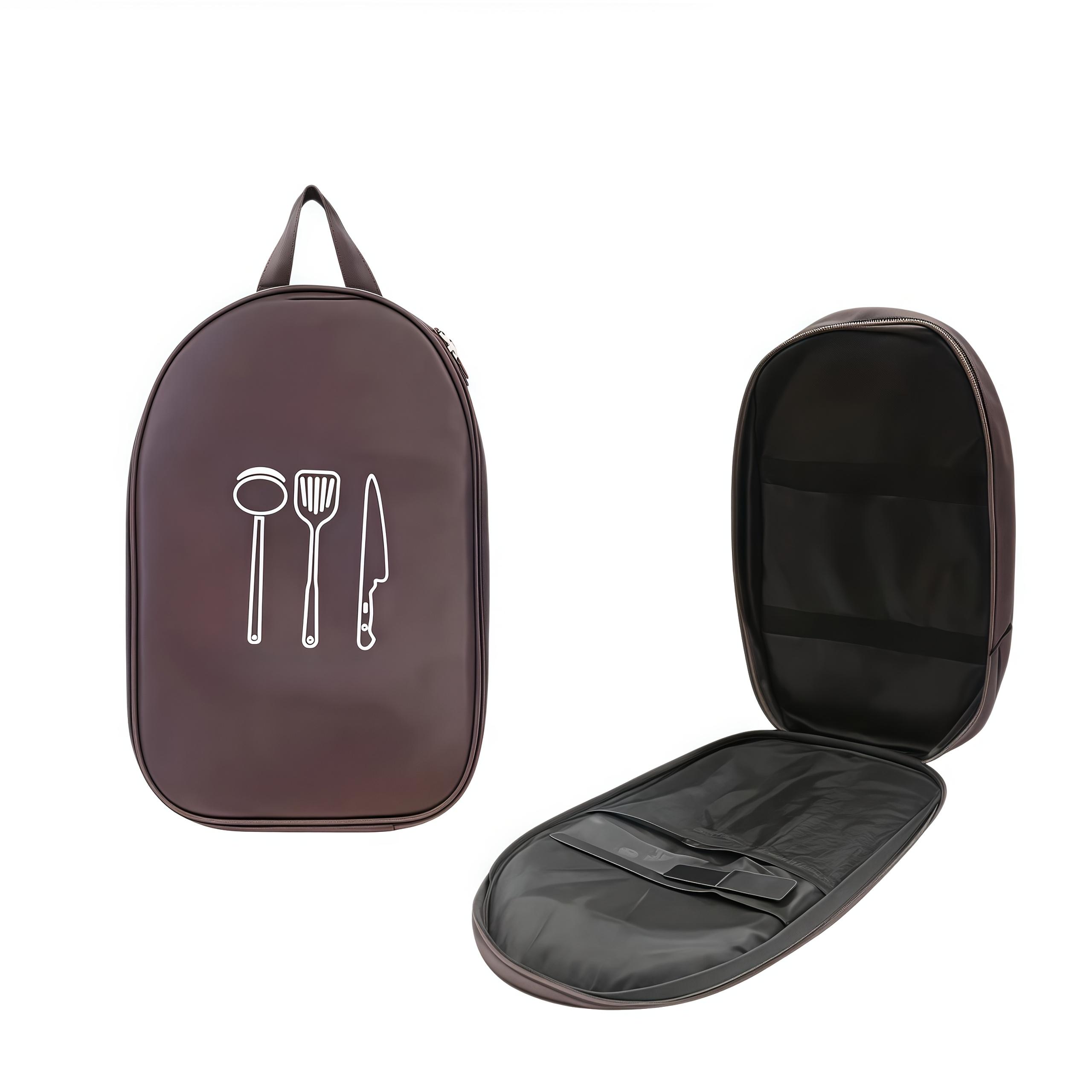 

Portable Nylon Kitchenware Bag - Organize Utensils for Camping, BBQ & Travel. шоколадный