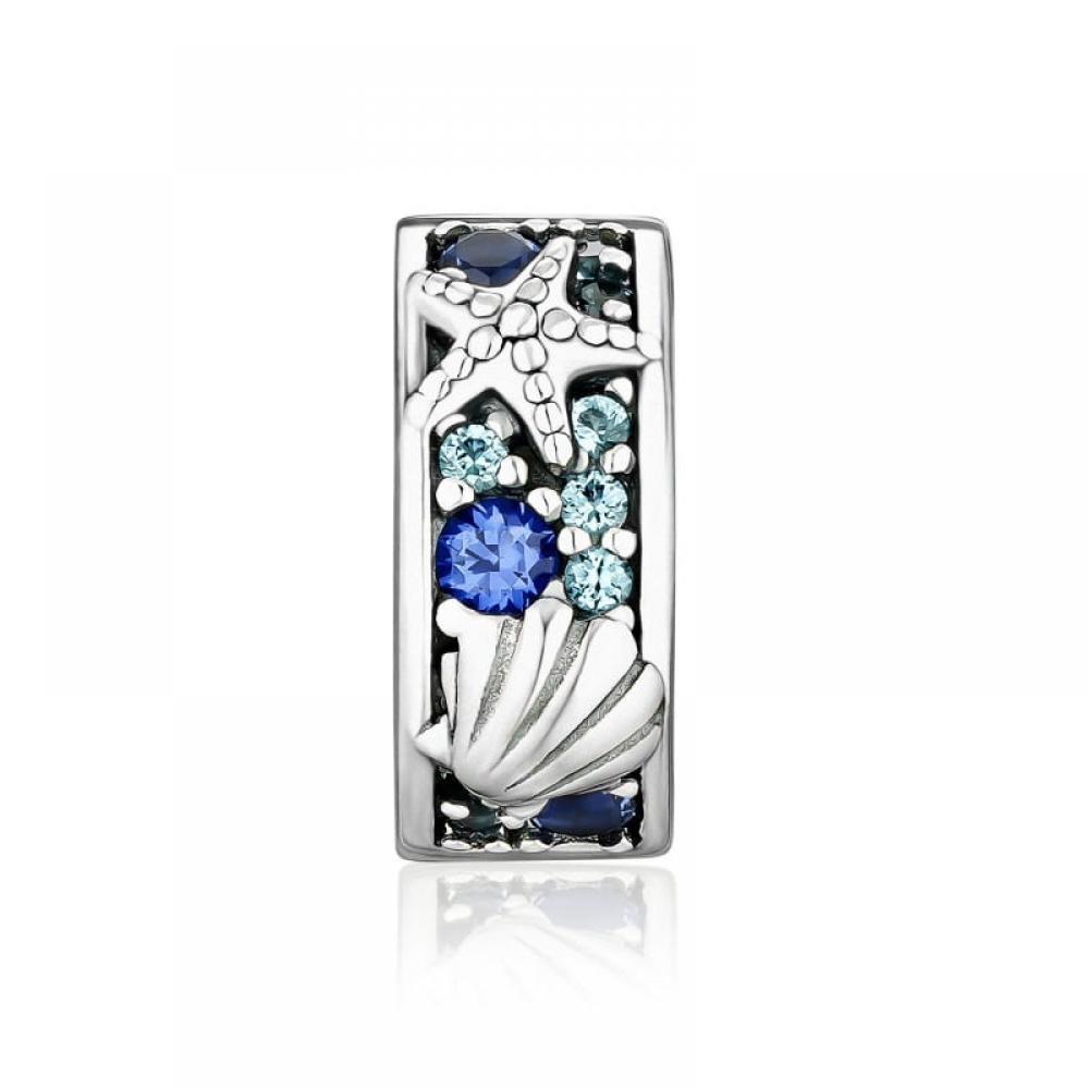 Pandora 791678c01 Tropical Starfish   Shell Clam Clip Silver Charm
