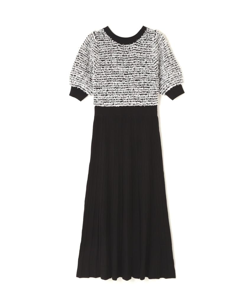 Beauty Casual Tweed Knit Black [Natural Basics] Dress, Dress, Women's,