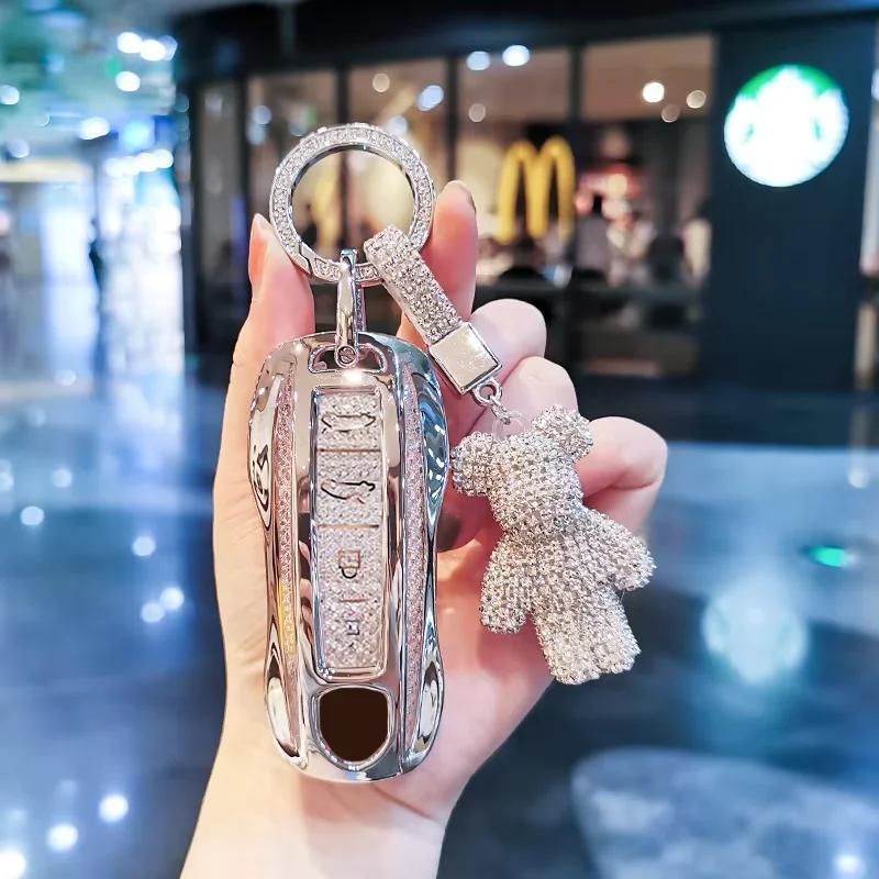 Suitable For Porsche Keycase, Panamera Cayenne Macan 718 911 Taycan Keycover Key Shell Keychain Shell Buckle
