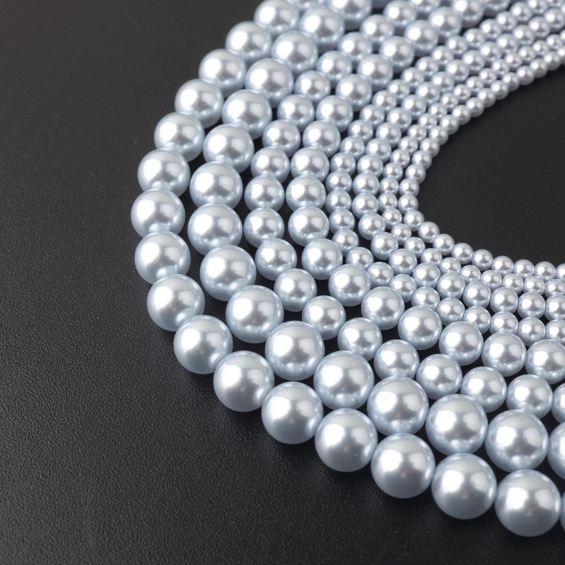 

Бусины из ледяного голубого стекла Ши Цзя: Круглая ракушка для изготовления украшений и браслетов своими руками. 4mm full hole, ~100 beads