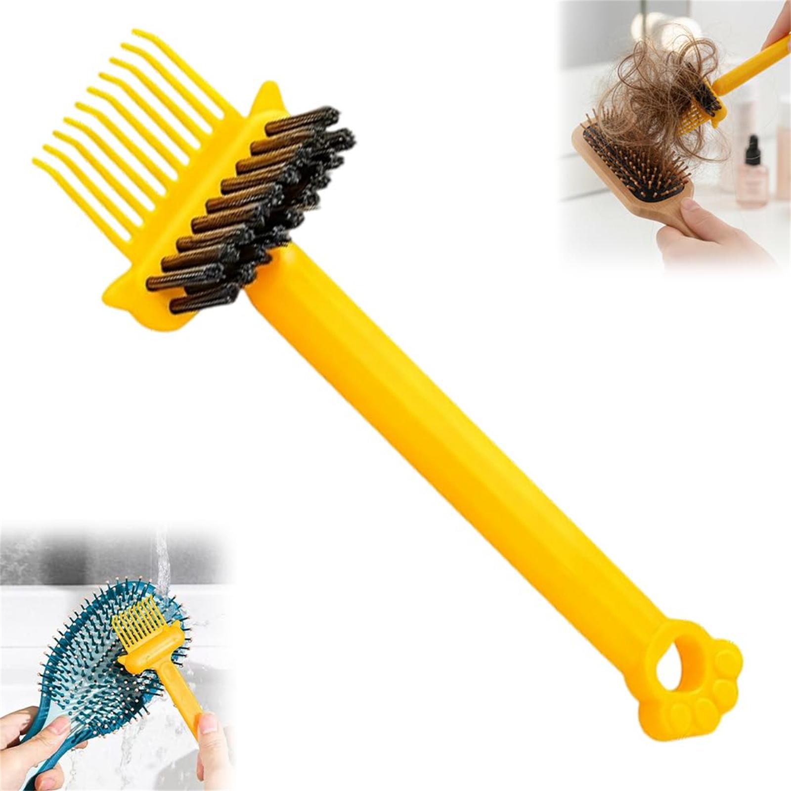 2 In 1 Hair Brush Cleaning Tool, Comb Cleaning Brush, Portable Brush Cleaner For Travel, Hairbrush Cleaning Tool For Hair Salons One Size жёлтый