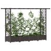 Raised Garden Bed with Trellis and Hanging Roof Brown 203 x 40 x 123 cm PP