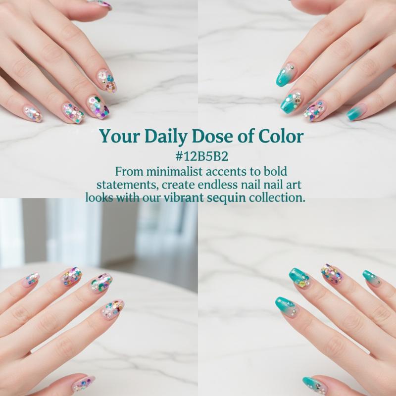 Mini Circular Flower Wave Point Sparkling Nail DIY Shiny Flake Nail Art Decoration Accessories