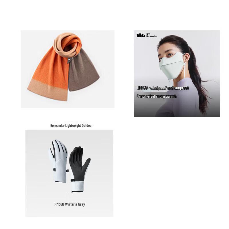 Banana Umbrella Warm Mask, Gloves & Shawl Scarf 3-Piece Set