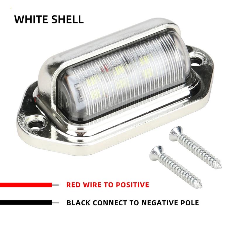 2Pcs 6Led Truck License Plate Light Car Truck Bus Trailer Tail Lamp Side Bulb 12-24V Motorcycle Signal Light Car Accessories