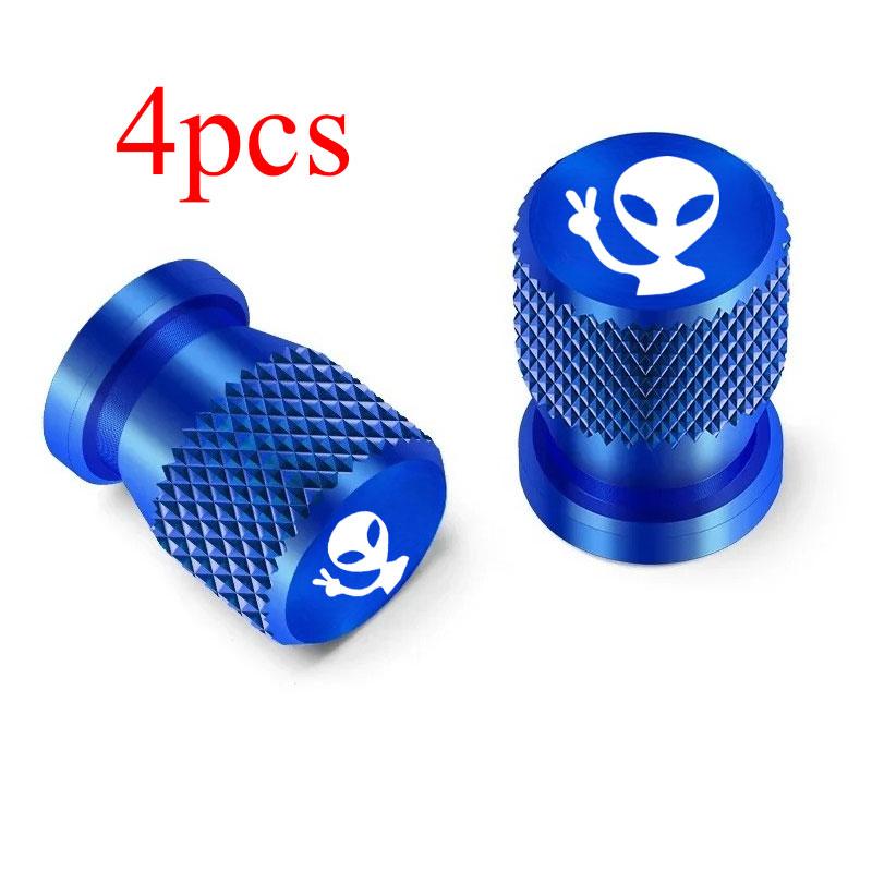 4pcs Alien Car Wheel Tire Valve Cap Stem Air Cover Car Styling Truck Car Motorbike Bike Accessorie