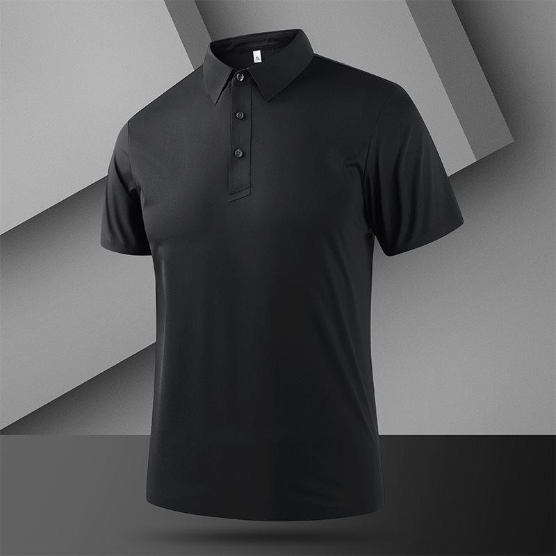Men s Stylish Seamless Polo Shirt - Elastic, Comfortable for Business or Daily Wear 3XL