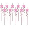 Reusable Plastic Spiral Drinking Straws with Bow Shaped Top for Parties Events and Everyday Use Pack of 10