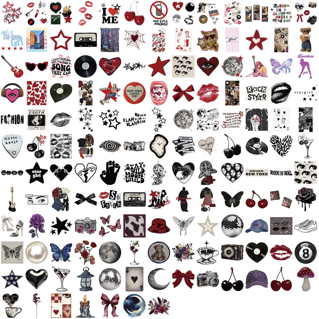 50/100/150PCS Retro Downtown Girls Aesthetics Cartoon Graffiti Stickers Phone Guitar Laptop Suitcase Waterproof Sticker Kids Toy