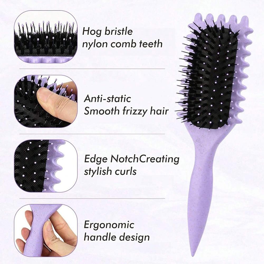 Salon Styling Curly Hair Styling Brush Curl Hair Brush for Combing and Shaping Men's and Women's Curls Reduce Pulling Tools