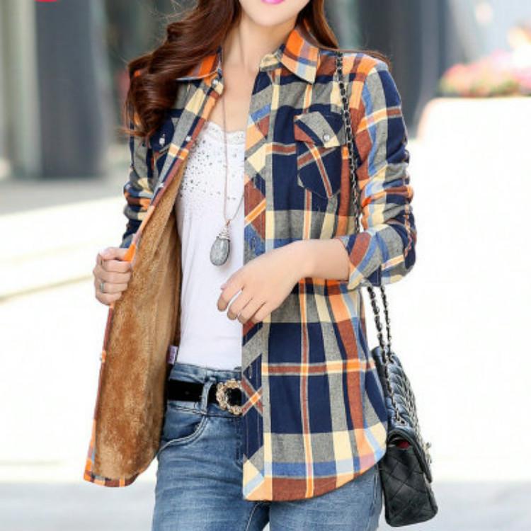 

Женская клетчатая рубашка с утеплителем внутри XL