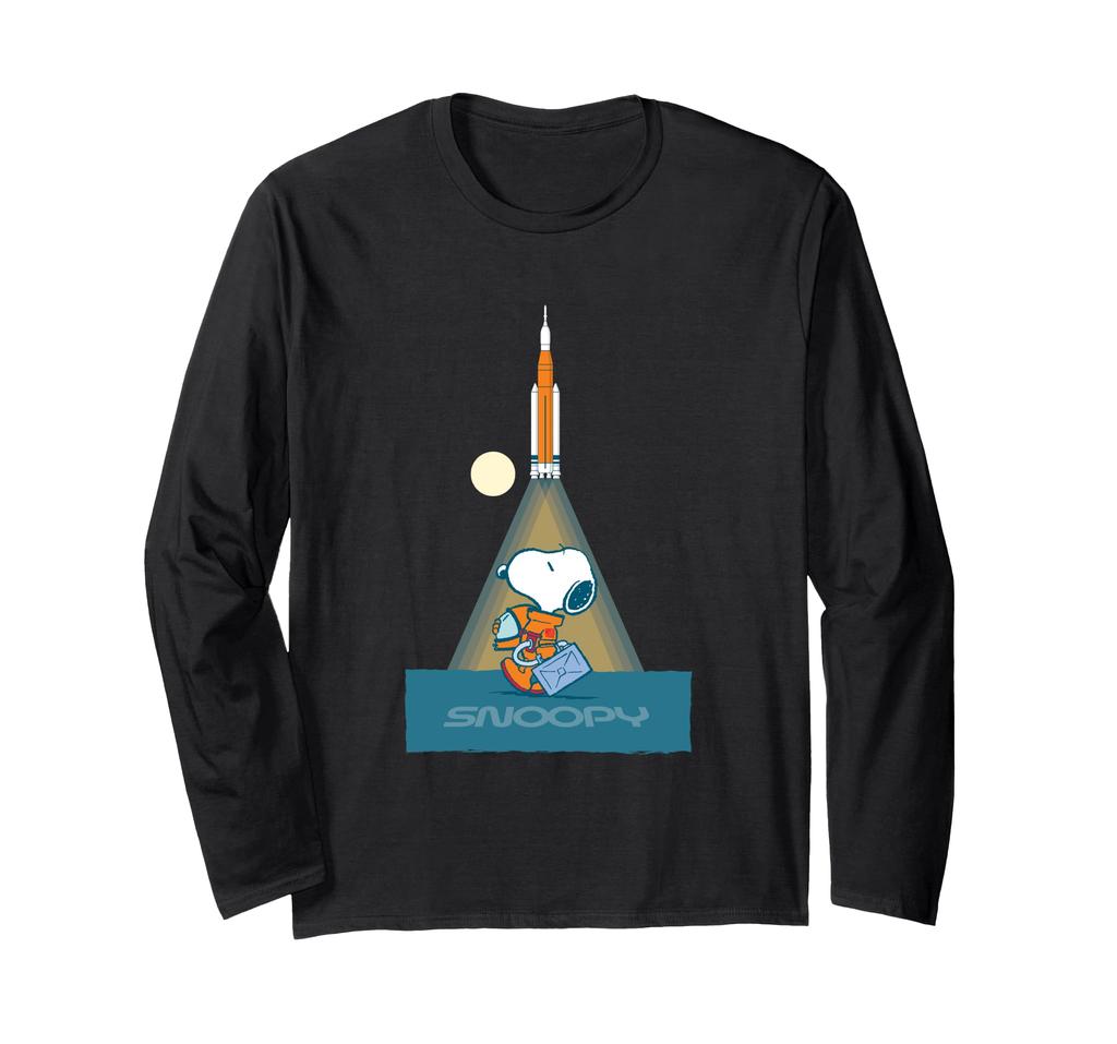 Peanuts Snoopy Astronaut Preparing for Takeoff Long Sleeve T-Shirt